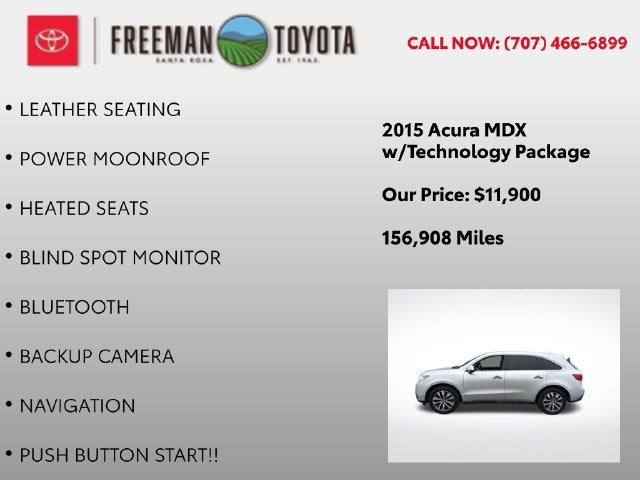 2015 Acura MDX FWD 4dr Tech Pkg