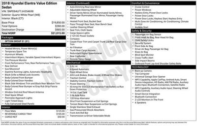 2018 Hyundai Elantra Value Edition 2.0L Auto (Alabama)