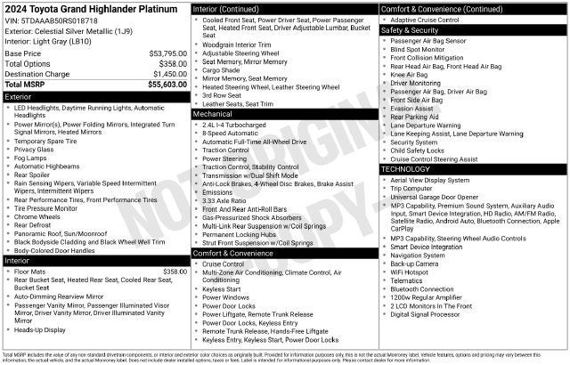2024 Toyota Grand Highlander XLE AWD