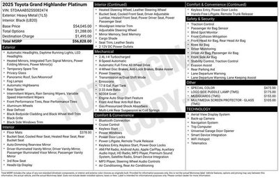 2025 Toyota Grand Highlander Platinum AWD