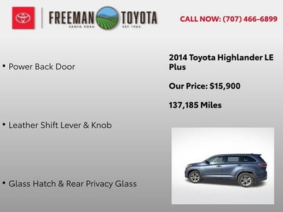 2014 Toyota Highlander AWD 4dr V6 LE Plus