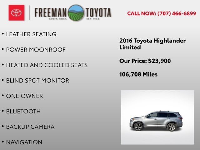 2016 Toyota Highlander AWD 4dr V6 Limited