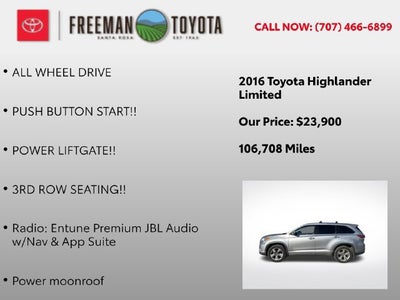 2016 Toyota Highlander AWD 4dr V6 Limited