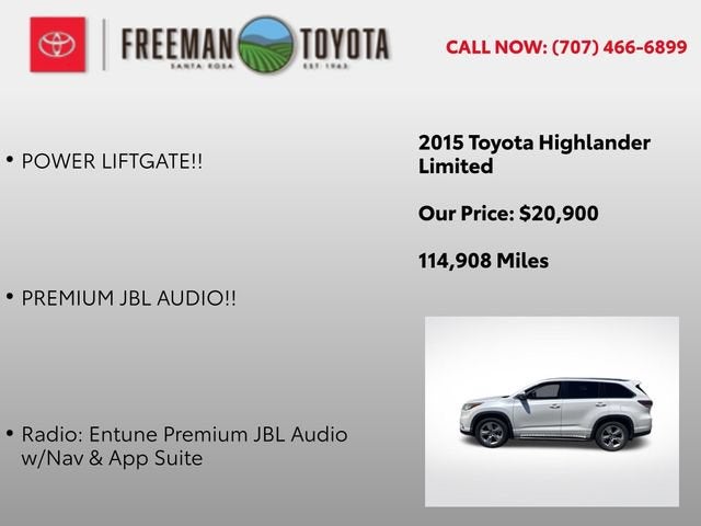 2015 Toyota Highlander AWD 4dr V6 Limited