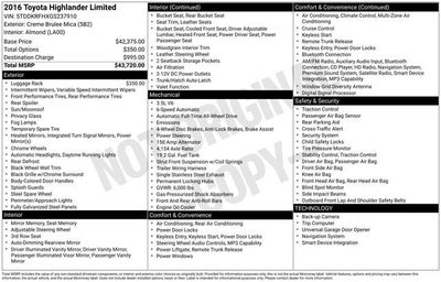 2016 Toyota Highlander AWD 4dr V6 Limited