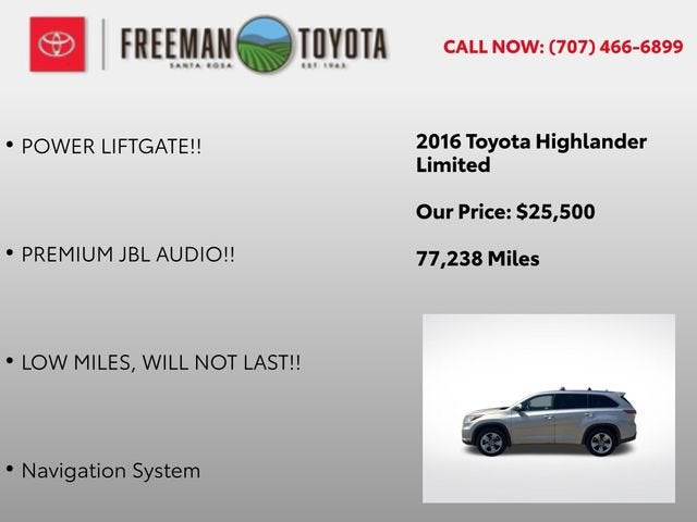 2016 Toyota Highlander AWD 4dr V6 Limited