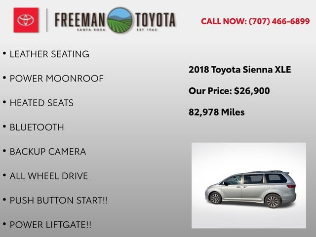 2018 Toyota Sienna XLE AWD 7-Passenger
