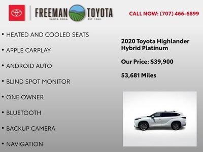 2020 Toyota Highlander Hybrid Platinum AWD