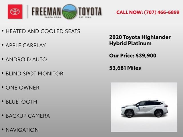 2020 Toyota Highlander Hybrid Platinum AWD