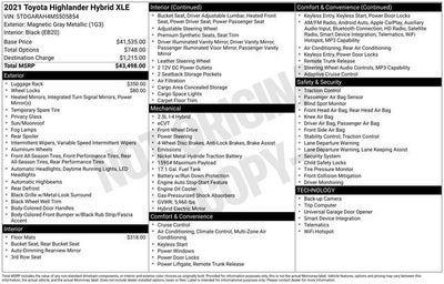 2021 Toyota Highlander Hybrid XLE FWD