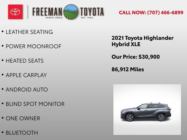 2021 Toyota Highlander Hybrid XLE FWD