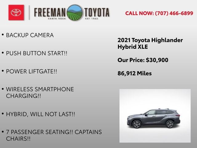 2021 Toyota Highlander Hybrid XLE FWD