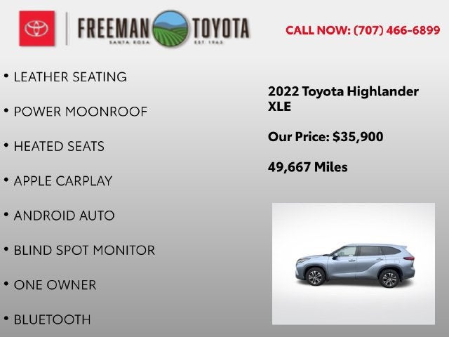2022 Toyota Highlander XLE AWD
