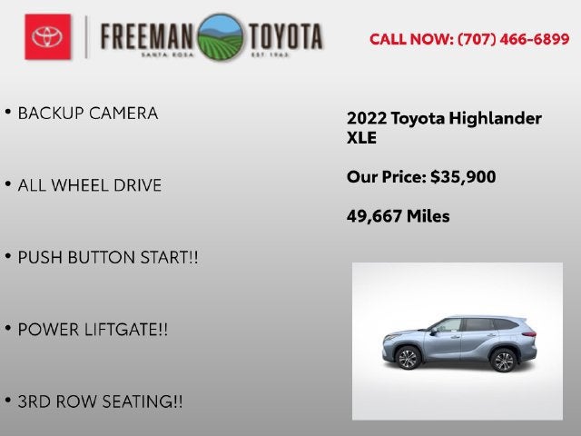 2022 Toyota Highlander XLE AWD