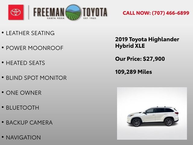 2019 Toyota Highlander Hybrid XLE V6 AWD