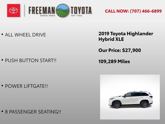 2019 Toyota Highlander Hybrid XLE V6 AWD