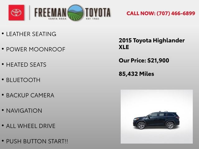 2015 Toyota Highlander AWD 4dr V6 XLE