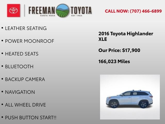 2016 Toyota Highlander AWD 4dr V6 XLE