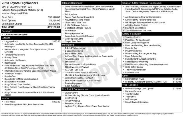2023 Toyota Highlander L FWD