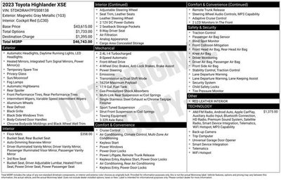 2023 Toyota Highlander XSE FWD