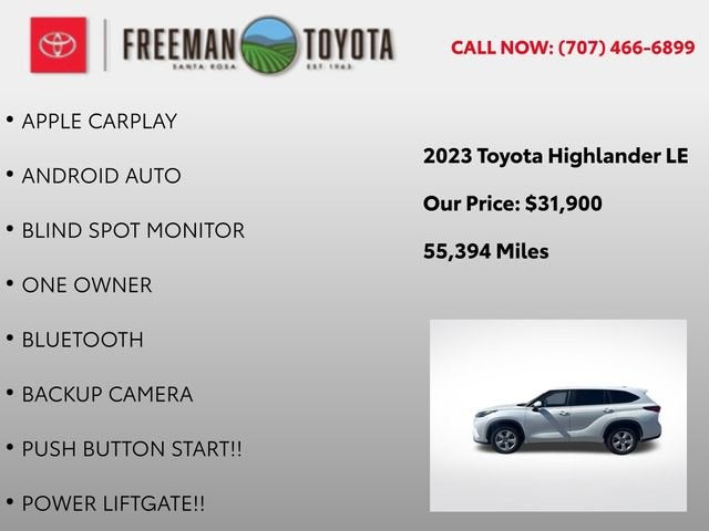 2023 Toyota Highlander LE FWD