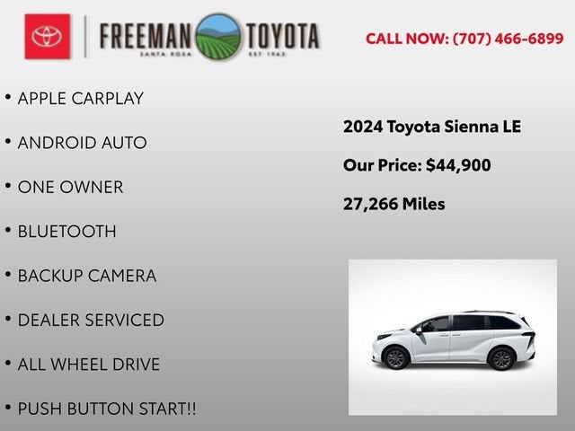 2024 Toyota Sienna LE AWD 8-Passenger
