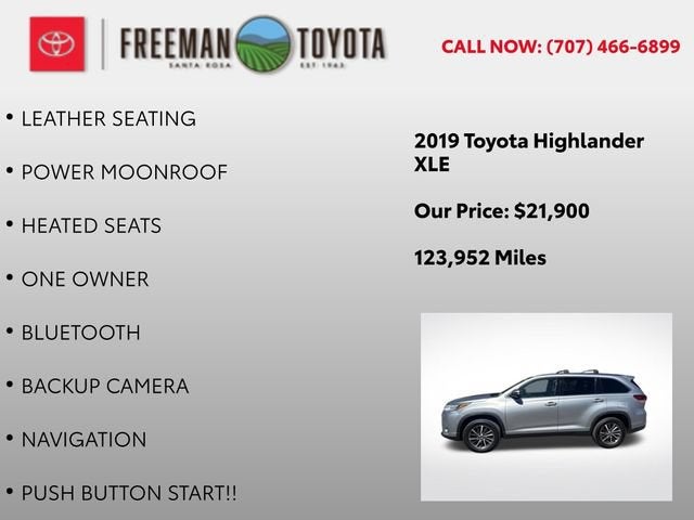 2019 Toyota Highlander XLE V6 FWD