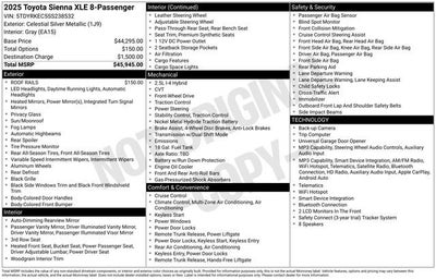 2025 Toyota Sienna XLE FWD 8-Passenger