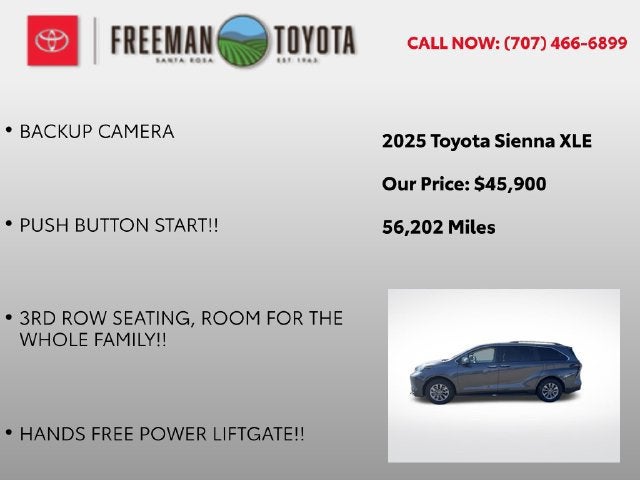 2025 Toyota Sienna XLE FWD 8-Passenger