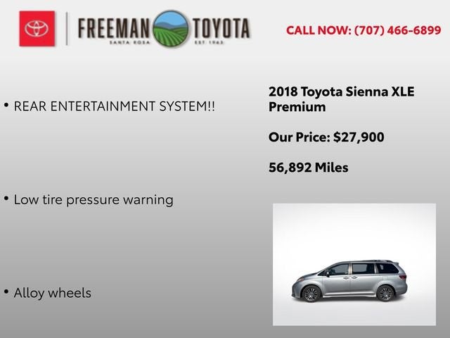2018 Toyota Sienna XLE Auto Access Seat FWD 7-Passenger