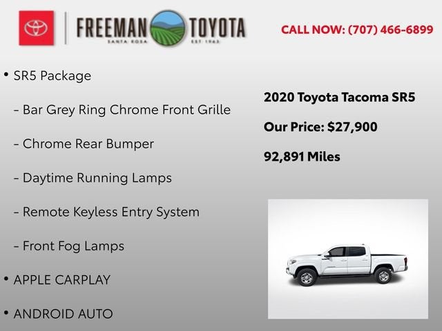 2020 Toyota Tacoma SR5 Double Cab 5' Bed I4 AT