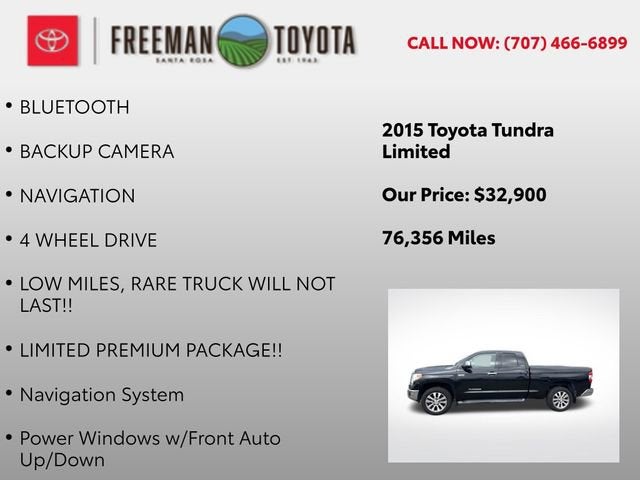 2015 Toyota Tundra Double Cab 5.7L V8 6-Spd AT LTD
