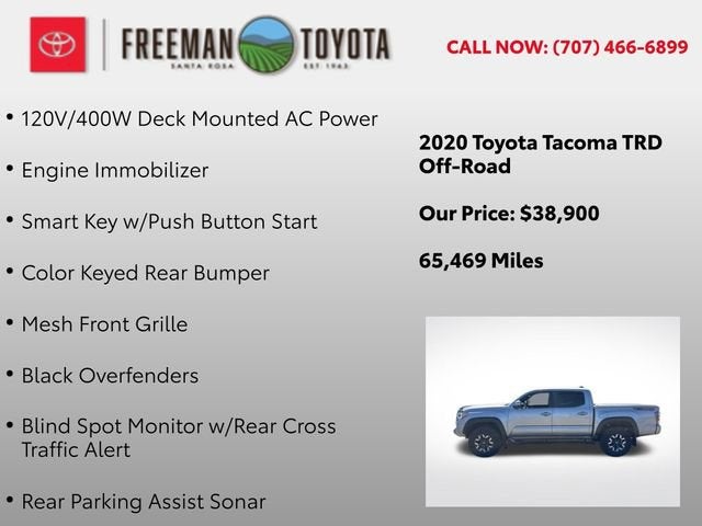 2020 Toyota Tacoma TRD Off Road Double Cab 5' Bed V6 AT