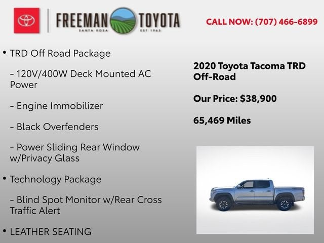 2020 Toyota Tacoma TRD Off Road Double Cab 5' Bed V6 AT