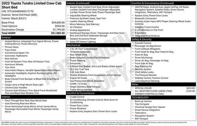 2022 Toyota Tundra Limited CrewMax 5.5' Bed
