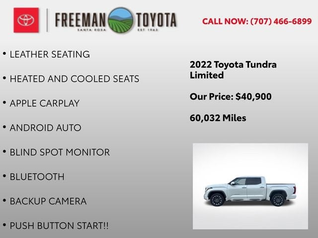 2022 Toyota Tundra Limited CrewMax 5.5' Bed