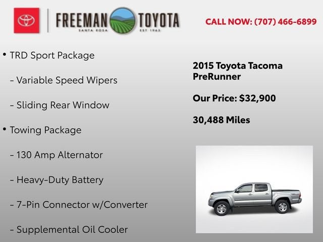 2015 Toyota Tacoma 2WD Double Cab V6 AT PreRunner