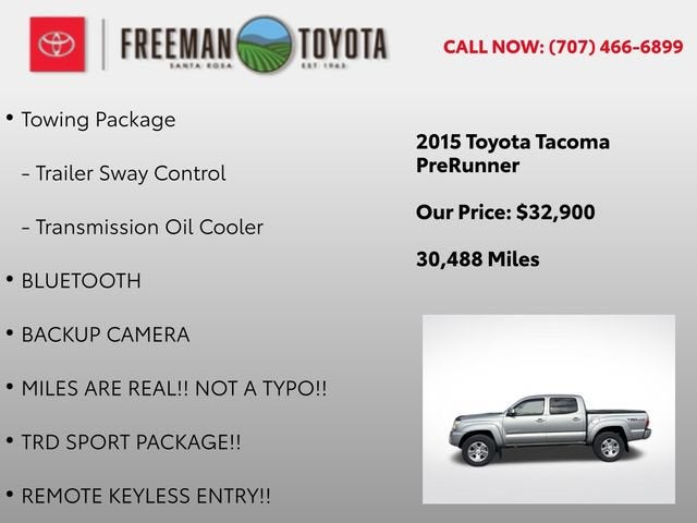 2015 Toyota Tacoma 2WD Double Cab V6 AT PreRunner