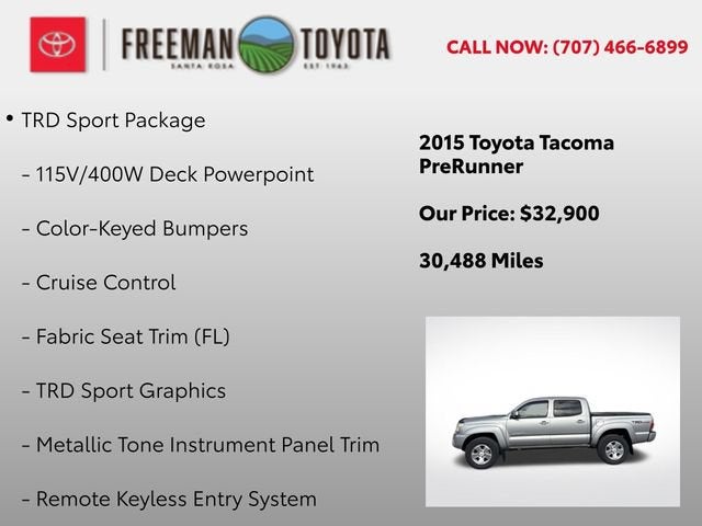 2015 Toyota Tacoma 2WD Double Cab V6 AT PreRunner