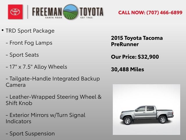 2015 Toyota Tacoma 2WD Double Cab V6 AT PreRunner