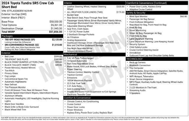 2024 Toyota Tundra SR5 CrewMax 5.5' Bed