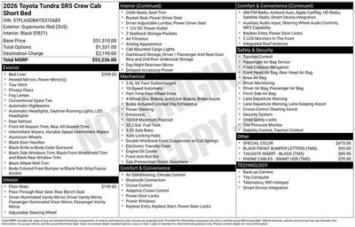 2026 Toyota Tundra SR CrewMax 5.5' Bed
