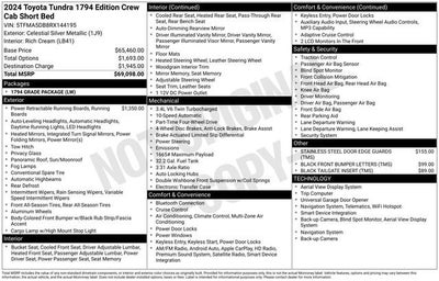 2024 Toyota Tundra 1794 Edition CrewMax 5.5' Bed