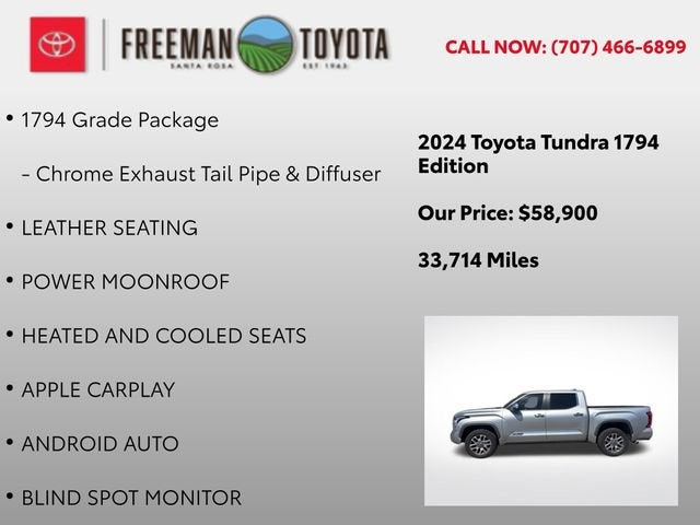 2024 Toyota Tundra 1794 Edition CrewMax 5.5' Bed