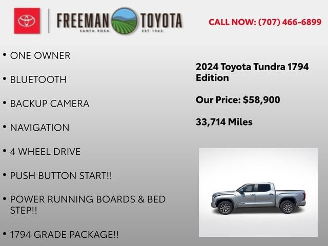 2024 Toyota Tundra 1794 Edition CrewMax 5.5' Bed