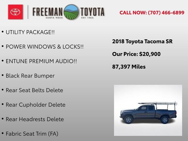 2018 Toyota Tacoma SR Access Cab 6' Bed I4 4x2 AT