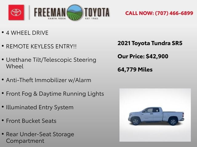 2021 Toyota Tundra SR5 Double Cab 6.5' Bed 5.7L