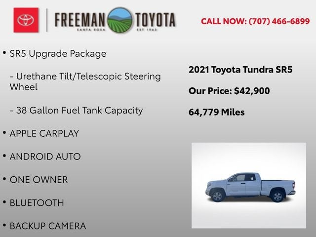 2021 Toyota Tundra SR5 Double Cab 6.5' Bed 5.7L