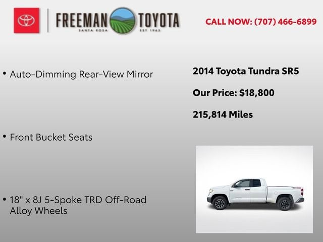 2014 Toyota Tundra Double Cab 5.7L V8 6-Spd AT SR5