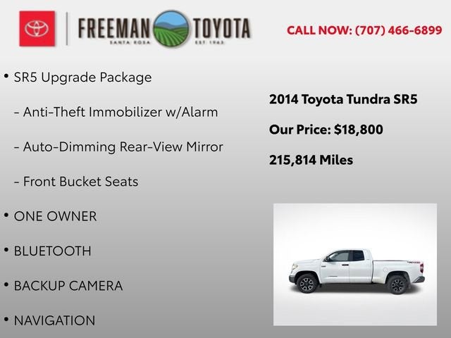 2014 Toyota Tundra Double Cab 5.7L V8 6-Spd AT SR5